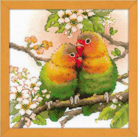 Borduurpakket Lovebirds - RIOLIS    ri-1780