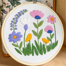 Vrij borduren pakket Pastel Meadow - Milpoint     mil-e1-015k