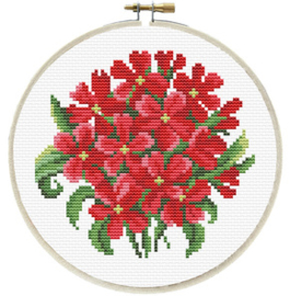 Voorbedrukt borduurpakket Red Bouquet - Needleart World    nw-nc240-064