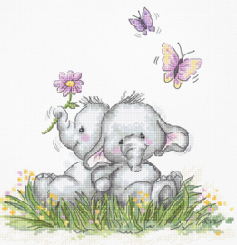 Borduurpakket Elephant Couple - Luca-S  ls-b1184