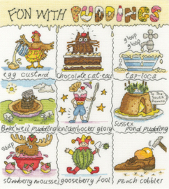 Borduurpakket Helen Smith - Fun With Puddings - Bothy Threads    bt-xhs18