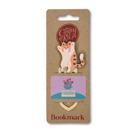 Wooden Bookmark Cat - Stripey - The Crafty Kit Company - ckc-wbm-005