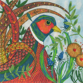 Vrij borduren pakket Linda Hoskin - Pheasant - Bothy Threads   bt-elh02