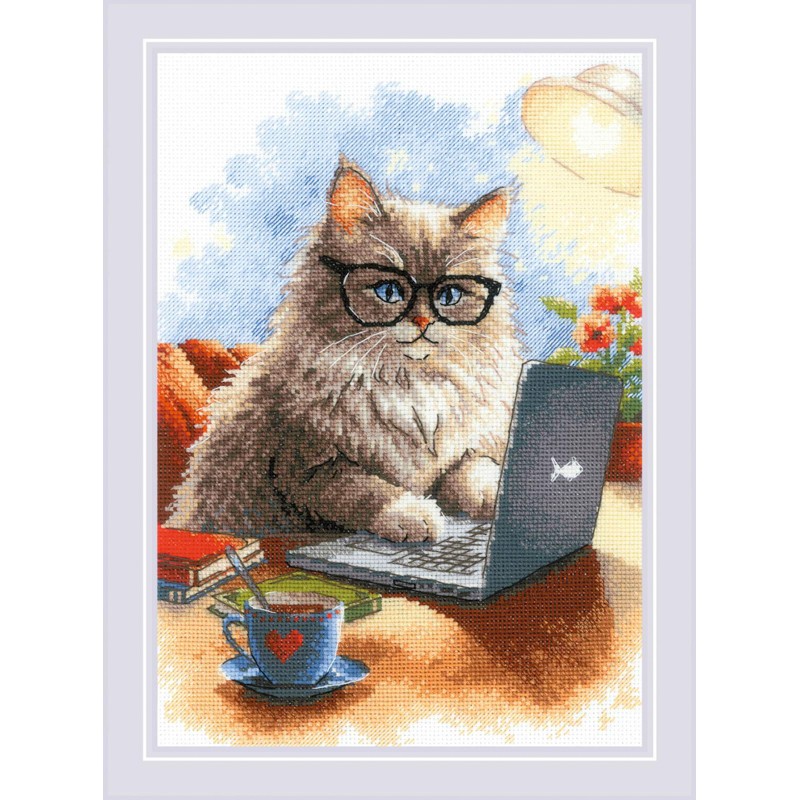 Borduurpakket Writer of Meowmoirs - RIOLIS    ri-2263