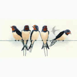 Borduurpakket Birds - Swallows - Derwentwater Designs     bt-dwbb05
