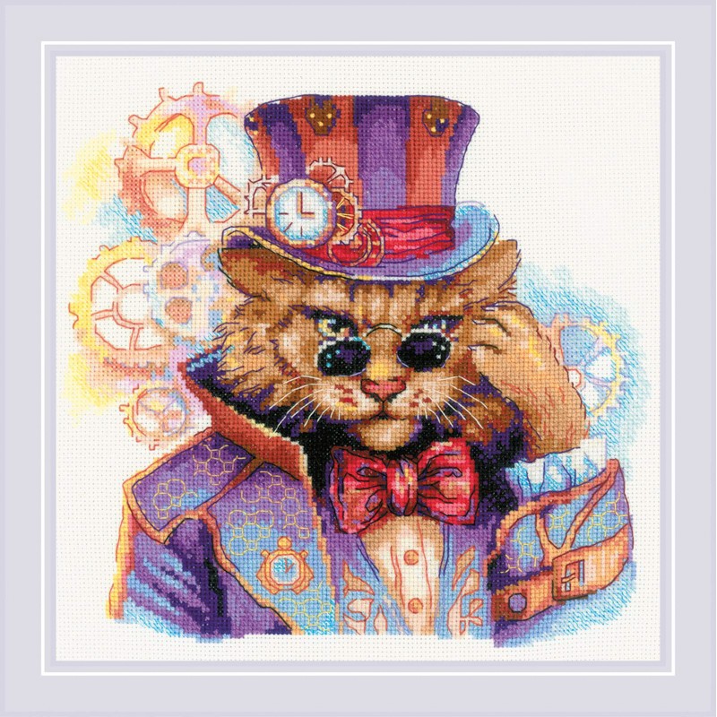 Borduurpakket Steampunk Cat - RIOLIS     ri-2278