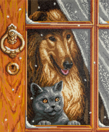 Diamond Painting Cat and Dog - Freyja Crystal    fc-alvr-170