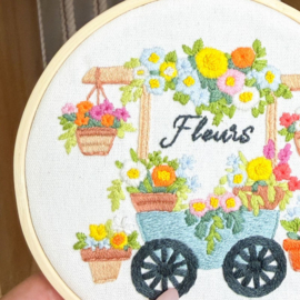 Vrij borduren pakket The Flower Wheelbarrow - Milpoint      mil-e1-010k