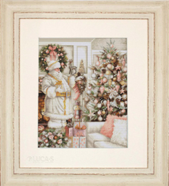 Borduurpakket White Santa With Christmas Tree - Luca-s   ls-bu5019