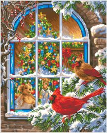 Diamond Squares Christmas Window   nw-dq11-002