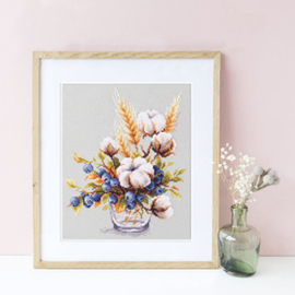 Borduurpakket Blooming Cotton and Blueberry - Chudo Igla    ci-100-013