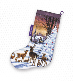 Borduurpakket Christmas Wood Stocking - Leti Stitch    leti-0948