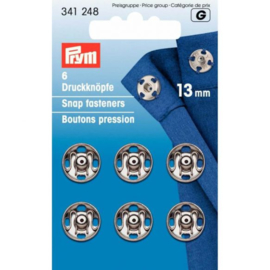 Prym Aannaaibare Drukknopen Zilver 13 mm   341 248