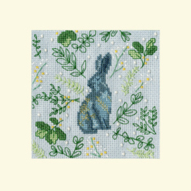 Borduurpakket Jade Mosinski Christmas Cards - Scandi Hare - Bothy Thread    bt-xmas61