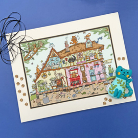 Borduurpakket Amanda Loverseed - Cat Cottage - Bothy Threads    bt-xct42