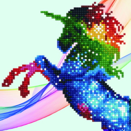 Diamond Art Rainbow-ombre unicorn - Leisure Arts    la-das-50484