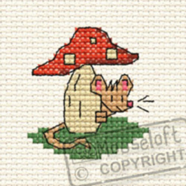 Borduurpakket Tiny Toadstool in the Woods - Mouseloft    ml-00f-007