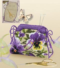 Borduurpakket Pansy pincushion/Bag - RIOLIS    ri-1039