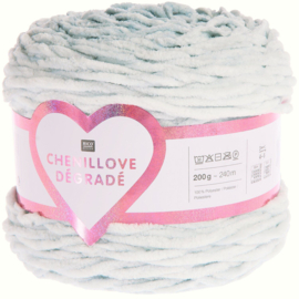 Chenillove Dégradé 200 gram = 240 meter - licht blauw 004