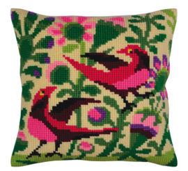 Kussen borduurpakket Birds of Paradise - Collection d'Art    cda-5296