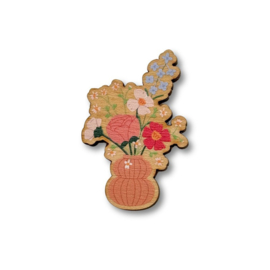 Wooden Needle Minder - Vase of Flowers - The Crafty Kit Company - ckc-nm-009