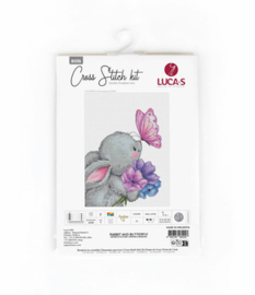 Borduurpakket Rabbit and Butterfly - Luca-S    ls-b1235