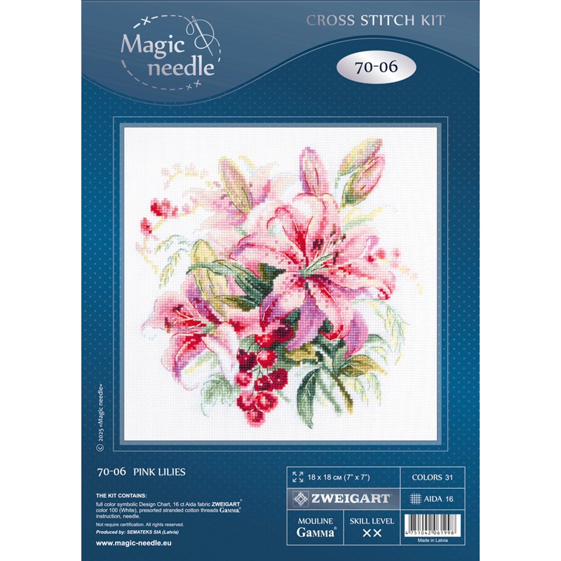 Borduurpakket Pink Lilies - Magic Needle    ci-070-006