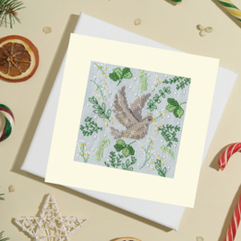 Borduurpakket Jade Mosinski Christmas Cards - Scandi Dove - Bothy Threads   bt-xmas60