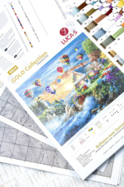 Petit Point borduurpakket Balloons over Sunset Cove - Luca-S  ls-g614