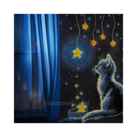 Borduurpakket Kitten and Starry Milk - Collection d'Art     cda-bc8115