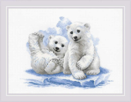 Borduurpakket Bear Cubs on Ice - RIOLIS   ri-2043