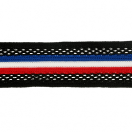 Flexibel Band Gestreept - Rood wit blauw / 30 mm