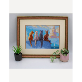 Borduurpakket Cats by the Sea - Aine     aine-a1034