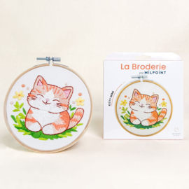 Vrij borduren pakket Smiling Kitty - Milpoint     mil-e1-007k