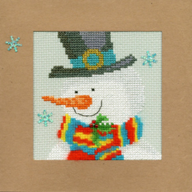 Borduurpakket Christmas Cards - Snowy Man - Bothy Threads    bt-xmas17