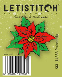 Needle Minder Poinsettia - Leti Stitch     leti-14353