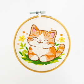 Vrij borduren pakket Smiling Kitty - Milpoint     mil-e1-007k
