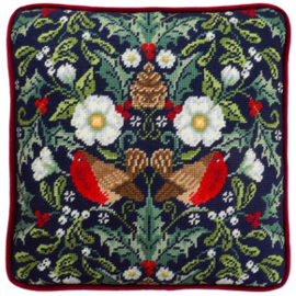 Petit Point borduurpakket Karen Tye Bentley - Winter Robins Tapestry - Bothy bt-tktb04