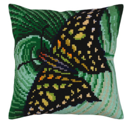 Kussen borduurpakket Butterfly - Collection d'Art    cda-5308