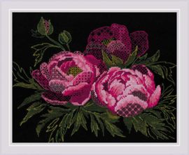 Borduurpakket Lace Peonies - RIOLIS   ri-2024