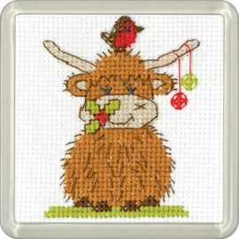 Borduurpakket Highland Coaster - Baubles - Heritage Crafts     hc-1835a