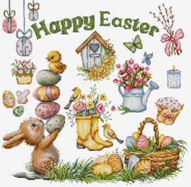 Borduurpakket Happy Easter - Luca-S    ls-b7048