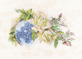 Borduurpakket White Rose Miniature - RTO    rto-m00519