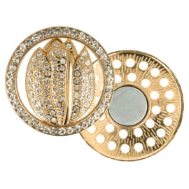 Magnetische broche tulp 45mm / goudkleurig  /  64265-GO
