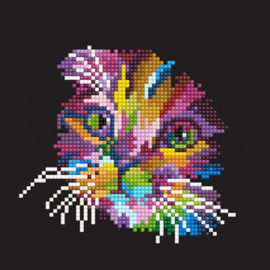 Diamond Art Colored Cat - Leisure Arts    la-da01-50460