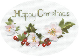 Borduurpakket Christmas Card - Christmas Roses - Derwentwater Designs   bt-dwcdx01
