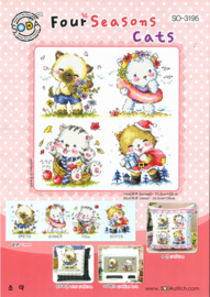 Borduurpatroon Four Seasons Cats - Soda Stitch   so-3195