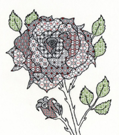 Boduurpakket Blackwork - Rose - Bothy Threads    bt-xbw06