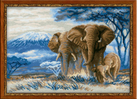 Borduurpakket Elephants in the Savanahh - RIOLIS    ri-1144