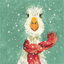 Borduurpakket Christmas Scarf - Heritage Crafts     hc-1844a